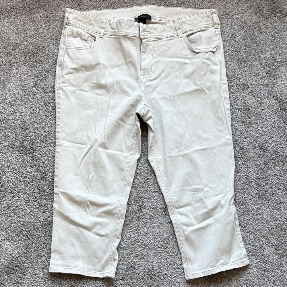 Lane Bryant Cream Cropped Pants